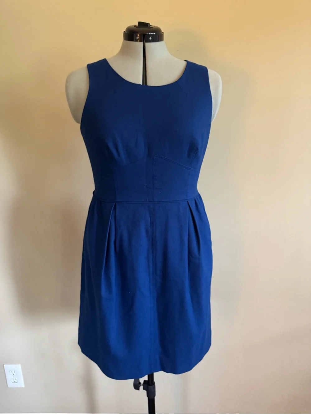 J. Crew Classic Sleeveless Blue Wool and lined Dress - size 10